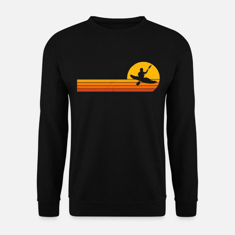 Kajak Kanu sunrise kajakfahren paddelboot - Unisex Pullover - Schwarz