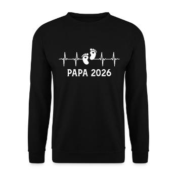 dad 2025 heartbeat pregnant 2025 dad est. 2025 - Unisex Sweatshirt - black - Front - Alina (178cm) & Michal (187cm)
