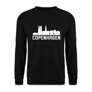 Copenhagen Skyline - Unisex Pullover - Schwarz - Vorne - Alina (178cm) & Michal (187cm)
