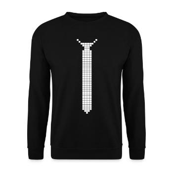 Krawatte - Unisex Pullover - Schwarz - Vorne - Alina (178cm) & Michal (187cm)