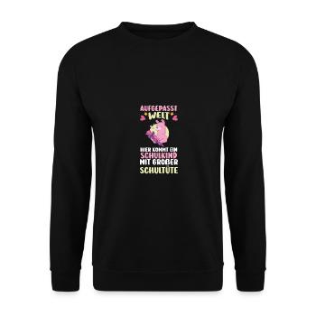 Kindergarten graduates school start school child llama enrollment - Unisex Sweatshirt - black - Front - Alina (178cm) & Michal (187cm)