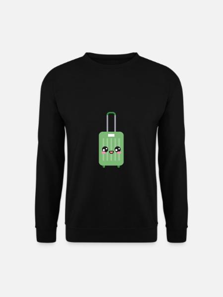 Luggage Suitcase Kawaii - Unisex Sweatshirt - black