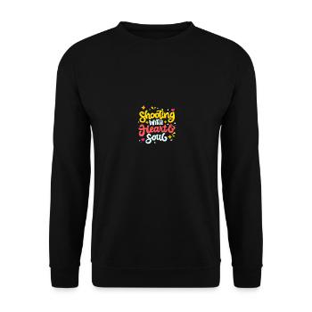 Prise de vue avec cœur et âme Appareil photo - Sweat-shirt Unisexe - noir - Devant - Alina (178cm) & Michal (187cm)