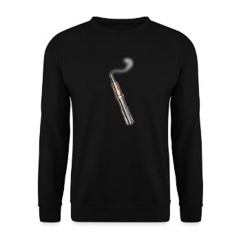 E-Zigarette-mit Rauch - Unisex Pullover - Schwarz - Vorne - Alina (178cm) & Michal (187cm)
