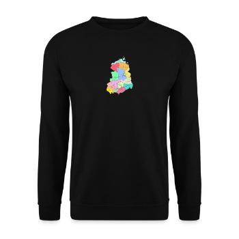 Map of the GDR - Unisex Sweatshirt - black - Front - Alina (178cm) & Michal (187cm)