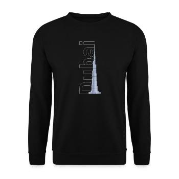 Silhouette de Dubaï – Burj Khalifa - Sweat-shirt Unisexe - noir - Devant - Alina (178cm) & Michal (187cm)