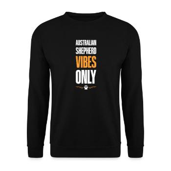 Australian Shepherd Vibes - Unisex Pullover - Schwarz - Vorne - Alina (178cm) & Michal (187cm)