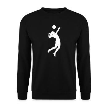 Volleyball player silhouette volleyball - Unisex Sweatshirt - black - Front - Alina (178cm) & Michal (187cm)