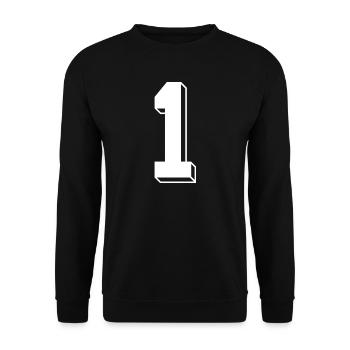 1 Jahre Trikot Nummer 1 sport trikot 1 - Unisex Pullover - Schwarz - Vorne - Alina (178cm) & Michal (187cm)
