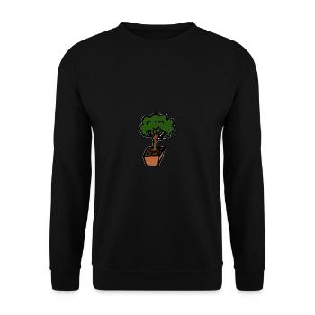 Bonsai Bäumchen Hobby Geschenkidee Entspannung - Unisex Pullover - Schwarz - Vorne - Alina (178cm) & Michal (187cm)