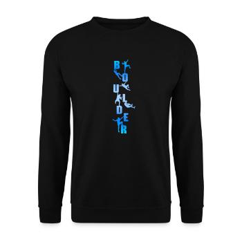 Boulder - Unisex Sweatshirt - black - Front - Alina (178cm) & Michal (187cm)