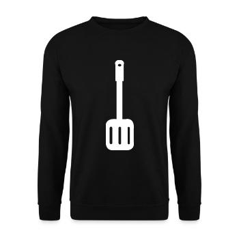 Pfannenwender Koch Bäcker Köche Geschenk Kochen - Unisex Pullover - Schwarz - Vorne - Alina (178cm) & Michal (187cm)