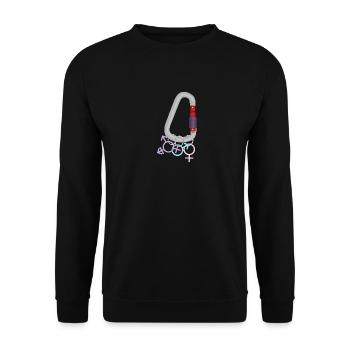 Gender Carabiner - Unisex Sweatshirt - black - Front - Alina (178cm) & Michal (187cm)