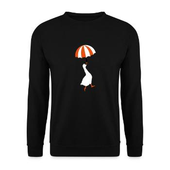 Flying goose umbrella - Unisex Sweatshirt - black - Front - Alina (178cm) & Michal (187cm)