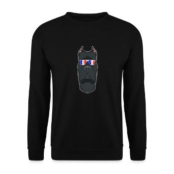 Cane Corso France Sunglasses I French Flag - Unisex Pullover - Schwarz - Vorne - Alina (178cm) & Michal (187cm)
