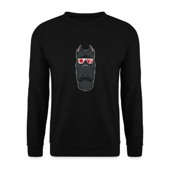 Cane Corso Japan Sunglasses I Japanese Flag - Unisex Pullover - Schwarz - Vorne - Alina (178cm) & Michal (187cm)