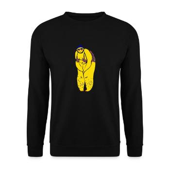 Gelbe Schwimmerin - Unisex Pullover - Schwarz - Vorne - Alina (178cm) & Michal (187cm)