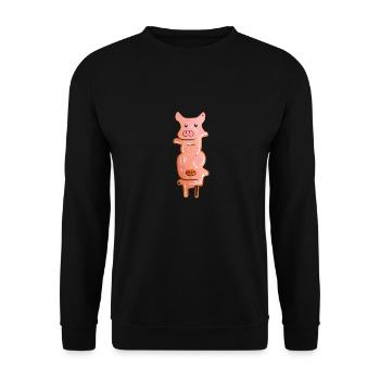 Pigs Funny - Unisex Sweatshirt - black - Front - Alina (178cm) & Michal (187cm)