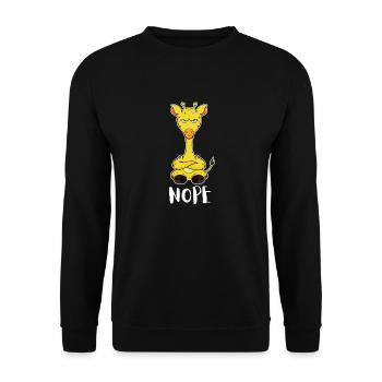 Nope Funny Lazy Giraffe - Unisex Sweatshirt - black - Front - Alina (178cm) & Michal (187cm)