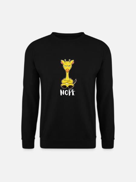 Nope Funny Lazy Giraffe - Unisex Sweatshirt - black