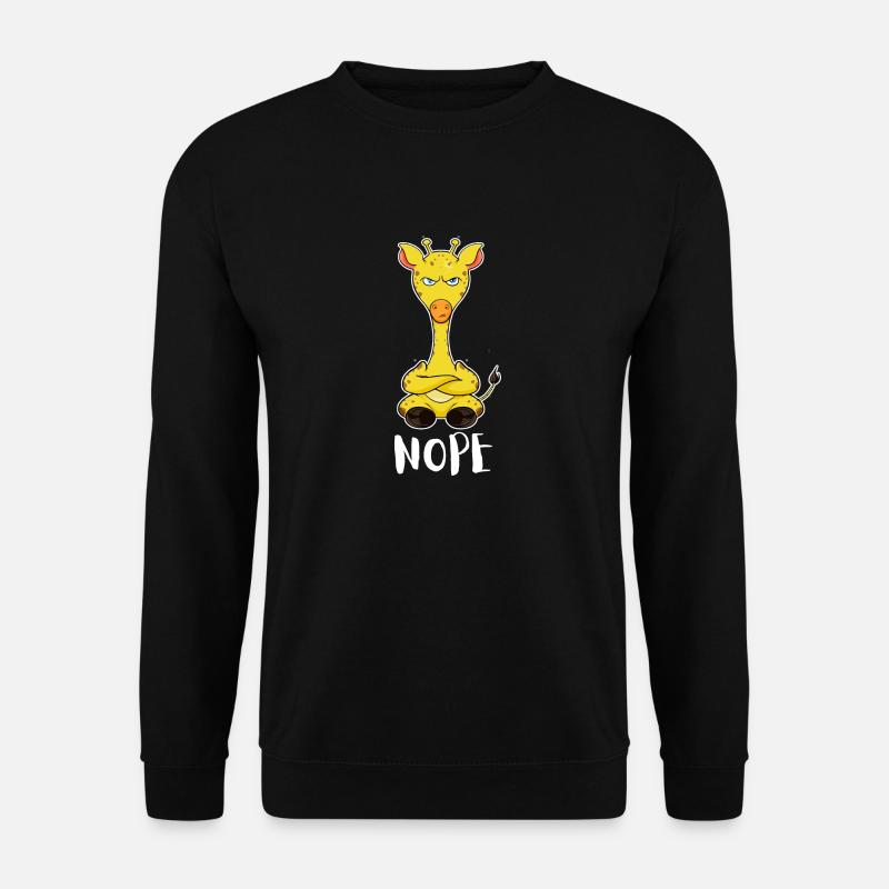Nope Funny Lazy Giraffe - Unisex Sweatshirt - black