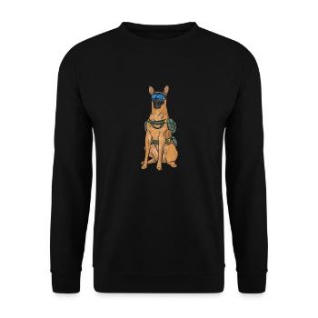 Malinois Belgian Shepherd Mechelaar Dog - Unisex Sweatshirt - black - Front - Alina (178cm) & Michal (187cm)