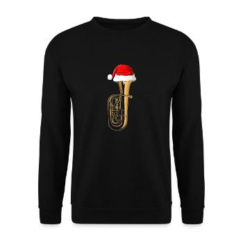 B Tuba Instrument Weihnachten, Blasmusik Bass - Unisex Pullover - Schwarz - Vorne - Alina (178cm) & Michal (187cm)