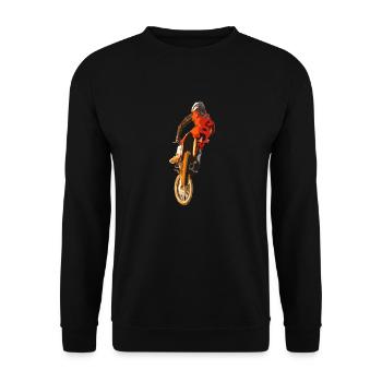 Motocross Racing T-Shirt Enduro T Shirt Supercross - Unisex Pullover - Schwarz - Vorne - Alina (178cm) & Michal (187cm)