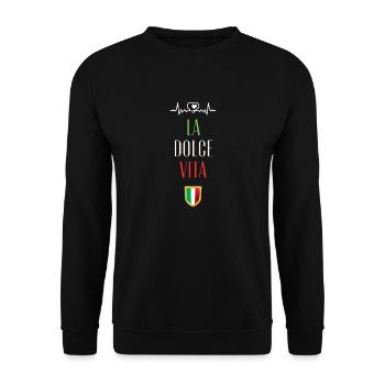 Italia Italy Italien Bella Italia Dolce Vita - Unisex Pullover - Schwarz - Vorne - Alina (178cm) & Michal (187cm)