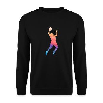 Basketball Player Silhouette - Unisex Pullover - Schwarz - Vorne - Alina (178cm) & Michal (187cm)