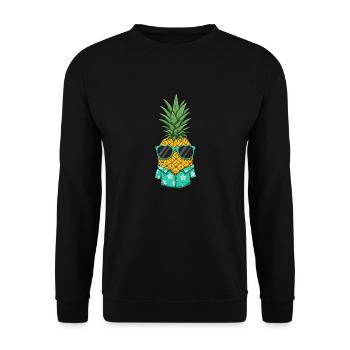 Cool Pineapple - Unisex Sweatshirt - black - Front - Alina (178cm) & Michal (187cm)