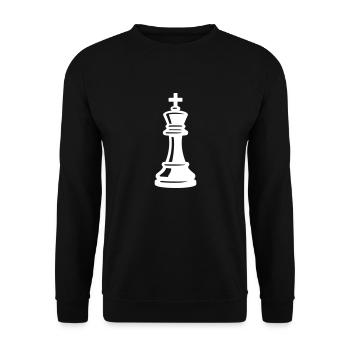Schach König - Unisex Pullover - Schwarz - Vorne - Alina (178cm) & Michal (187cm)