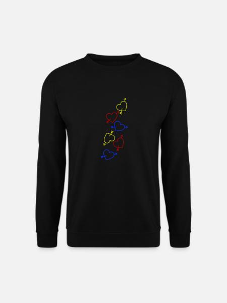 Herzen Bunt Herz - Unisex Pullover - Schwarz
