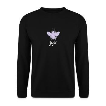 Lila Pastell Bee Joyful Biene Be Joyful - Unisex Pullover - Schwarz - Vorne - Alina (178cm) & Michal (187cm)