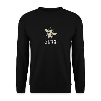 Beige Bee Carefree Biene Be Carefree - Unisex Sweatshirt - black - Front - Alina (178cm) & Michal (187cm)