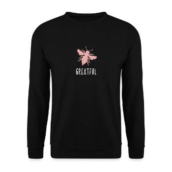 Rosa Bee Greatful Biene Sois Greatful - Sweat-shirt Unisexe - noir - Devant - Alina (178cm) & Michal (187cm)