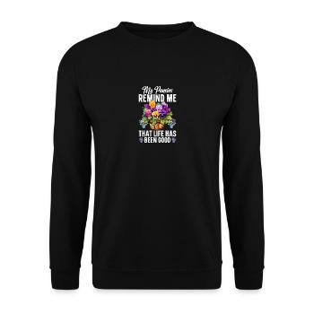 Pansy Seeds Pansies for Outdoors Pansy Flower - Unisex Sweatshirt - black - Front - Alina (178cm) & Michal (187cm)