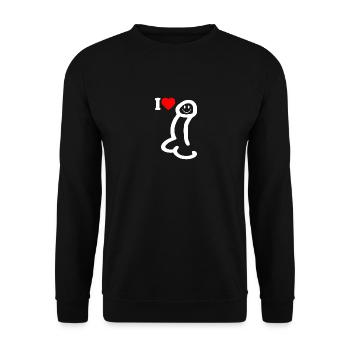 I love cock - Unisex Pullover - Schwarz - Vorne - Alina (178cm) & Michal (187cm)