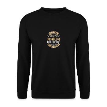 Coffee in one hand confidence in the other - Unisex Sweatshirt - black - Front - Alina (178cm) & Michal (187cm)