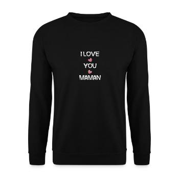 BONNE FÊTE MAMAN. MAMAN. FÊTE DES MÈRES. JE T'AIME - Sweat-shirt Unisexe - noir - Devant - Alina (178cm) & Michal (187cm)