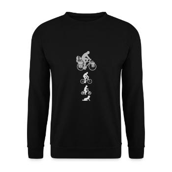 Roue Evolution blanche - Sweat-shirt Unisexe - noir - Devant - Alina (178cm) & Michal (187cm)