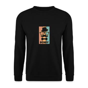 Geschenk für Denny - Unisex Pullover - Schwarz - Vorne - Alina (178cm) & Michal (187cm)