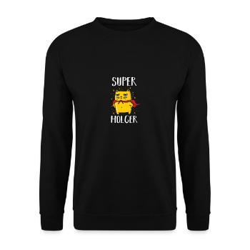 Holger - Sweat-shirt Unisexe - noir - Devant - Alina (178cm) & Michal (187cm)
