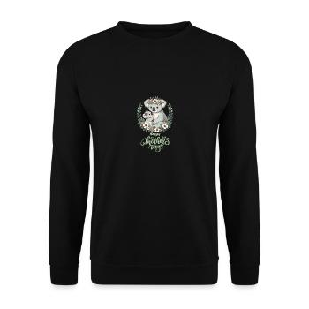 Koala Lover Hug Floral Mum Happy Mother's Day - Unisex Pullover - Schwarz - Vorne - Alina (178cm) & Michal (187cm)