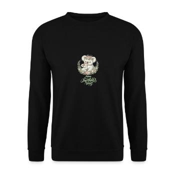 Koala Lover Hug Floral Mum Happy Mother's Day - Unisex Pullover - Schwarz - Vorne - Alina (178cm) & Michal (187cm)