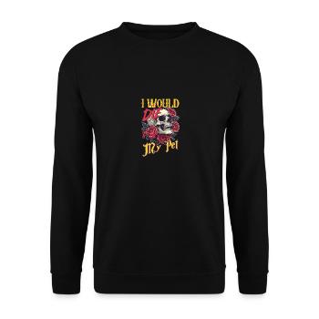 Je mourrais pour mes roses de crâne de compagnie - Sweat-shirt Unisexe - noir - Devant - Alina (178cm) & Michal (187cm)