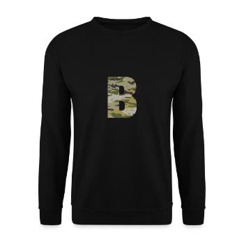 Camouflage letter B - Unisex Sweatshirt - black - Front - Alina (178cm) & Michal (187cm)