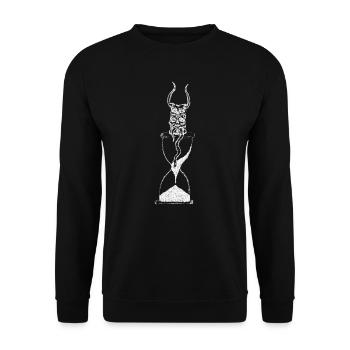 Hourglass Skull Rock Metal - Unisex Sweatshirt - black - Front - Alina (178cm) & Michal (187cm)