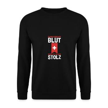 Swiss Switzerland - Unisex Sweatshirt - black - Front - Alina (178cm) & Michal (187cm)