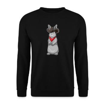 Lapin Cowboy Chapeau de cowboy - Sweat-shirt Unisexe - noir - Devant - Alina (178cm) & Michal (187cm)